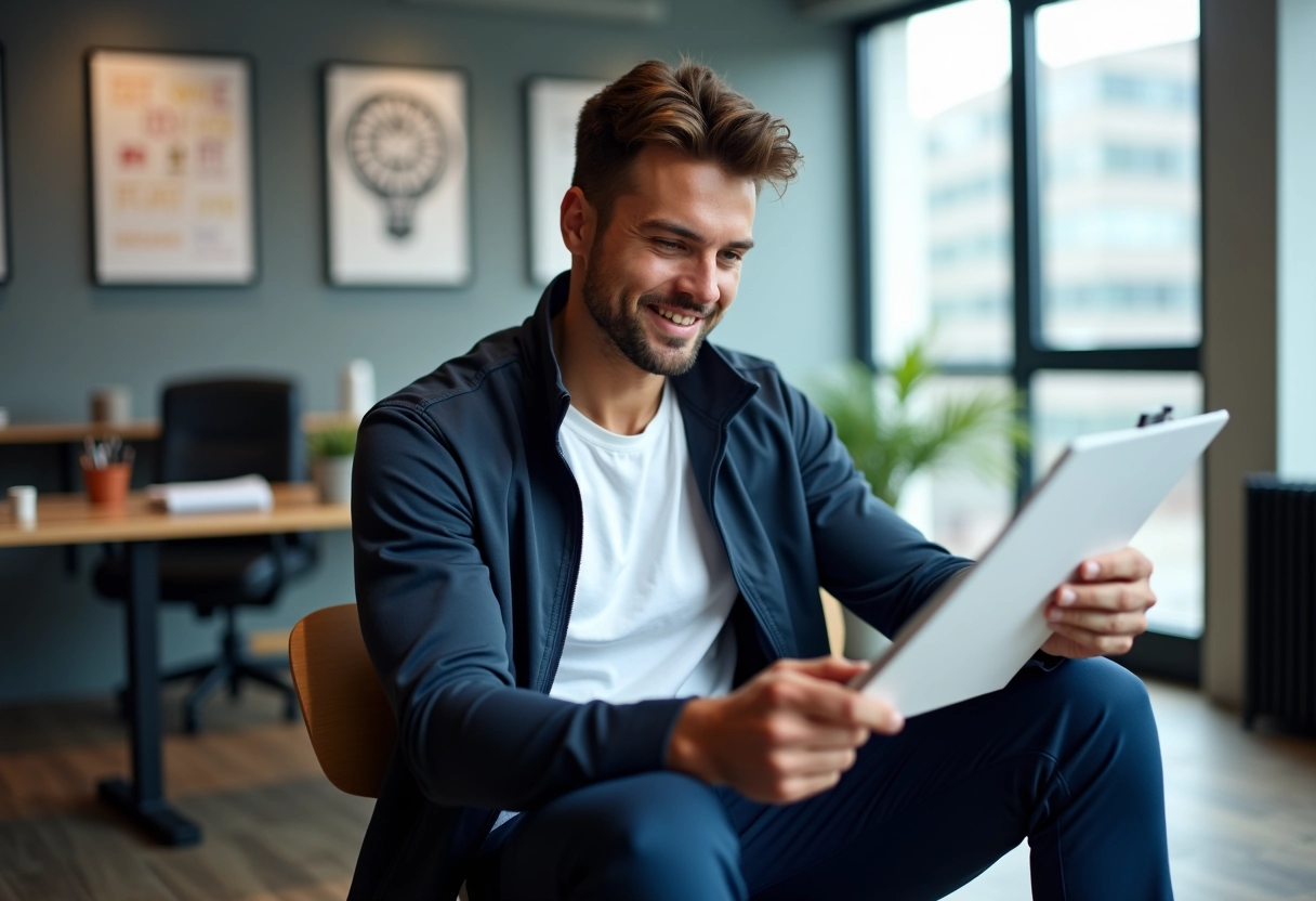 Christophe Lemaitre détendu dans un gymnase intérieur