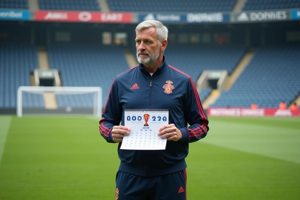 Entraineur de football planifiant sur le terrain en extérieur