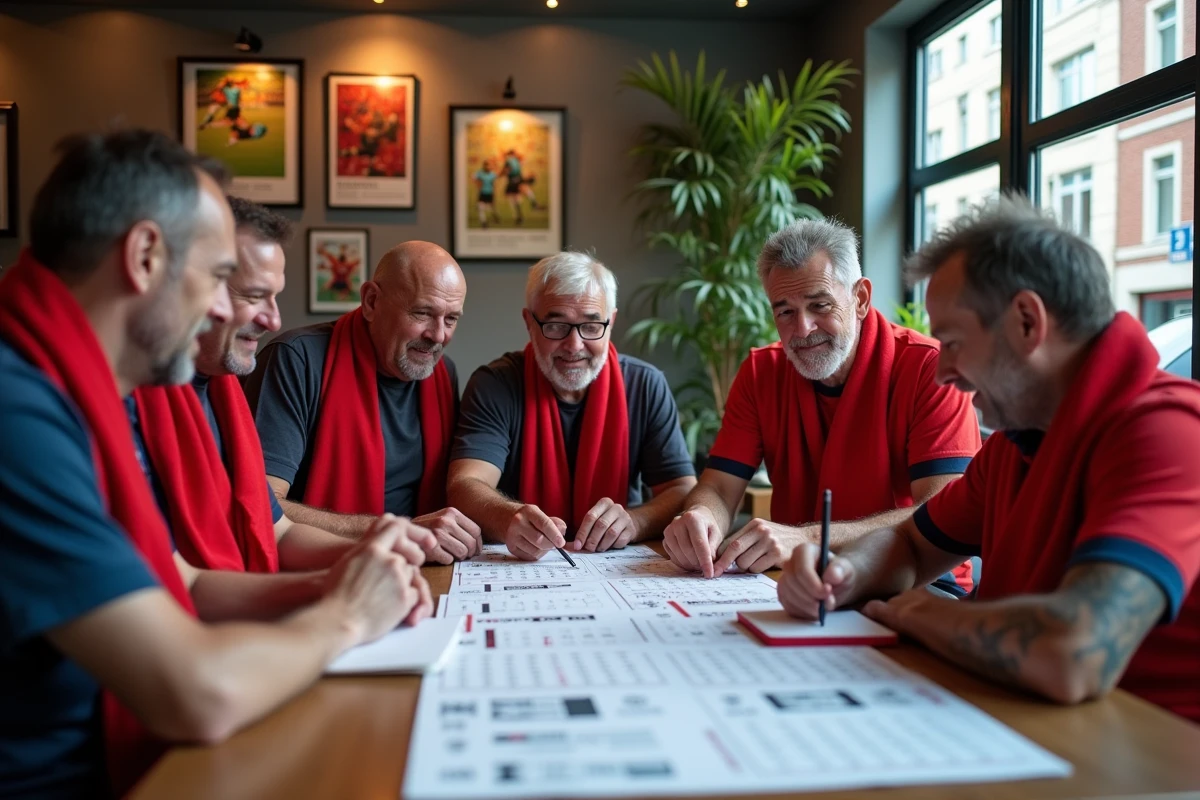 Fans passionnes de football discutant autour d un calendrier 2026