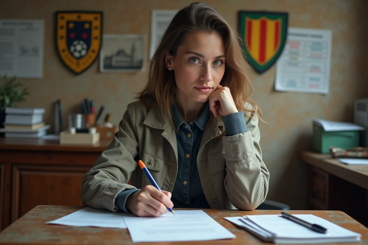 Femme remplissant un formulaire d