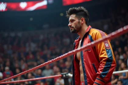 Lutteure confiant dans le ring lors d'un match intense